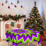 Green Flower Moving Optical Illusion Tablecloth