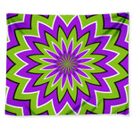 Green Flower Moving Optical Illusion Tapestry