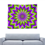 Green Flower Moving Optical Illusion Tapestry