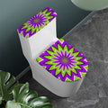 Green Flower Moving Optical Illusion Toilet Lid And Tank Cover Set