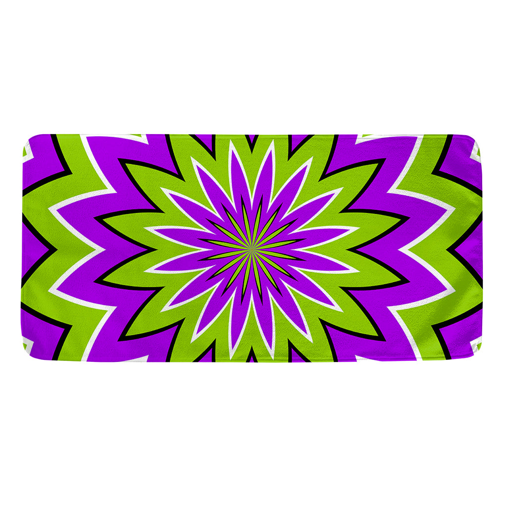 Green Flower Moving Optical Illusion Towel