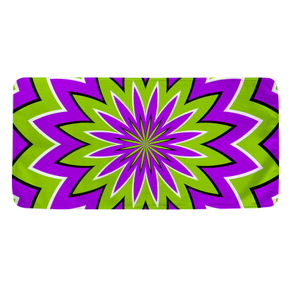 Green Flower Moving Optical Illusion Towel