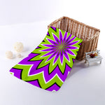 Green Flower Moving Optical Illusion Towel