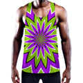 Green Flower Moving Optical Illusion Men's Workout Tank Top