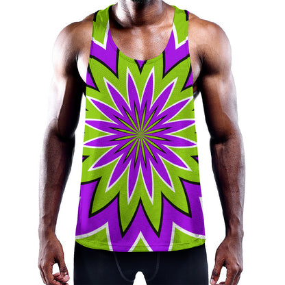 Green Flower Moving Optical Illusion Training Tank Top