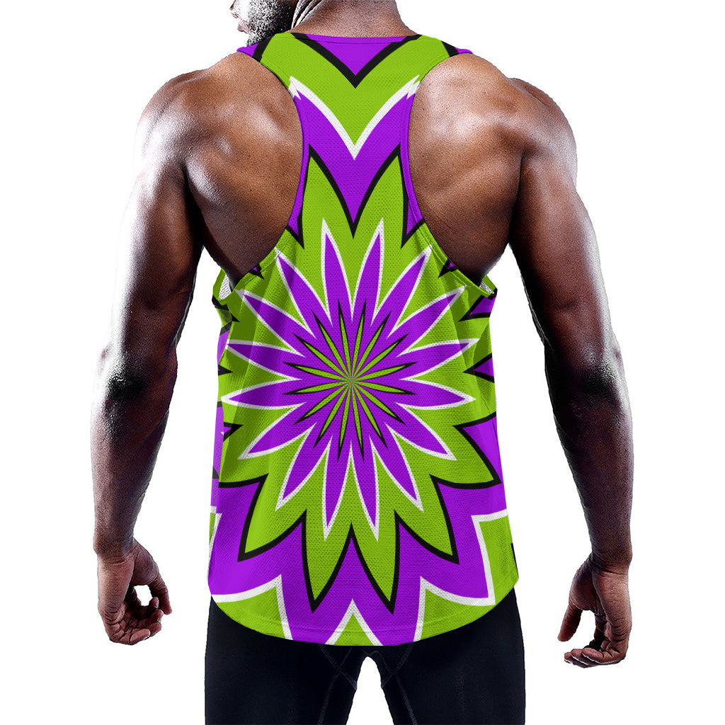 Green Flower Moving Optical Illusion Training Tank Top