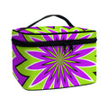 Green Flower Moving Optical Illusion Travel Makeup Bag