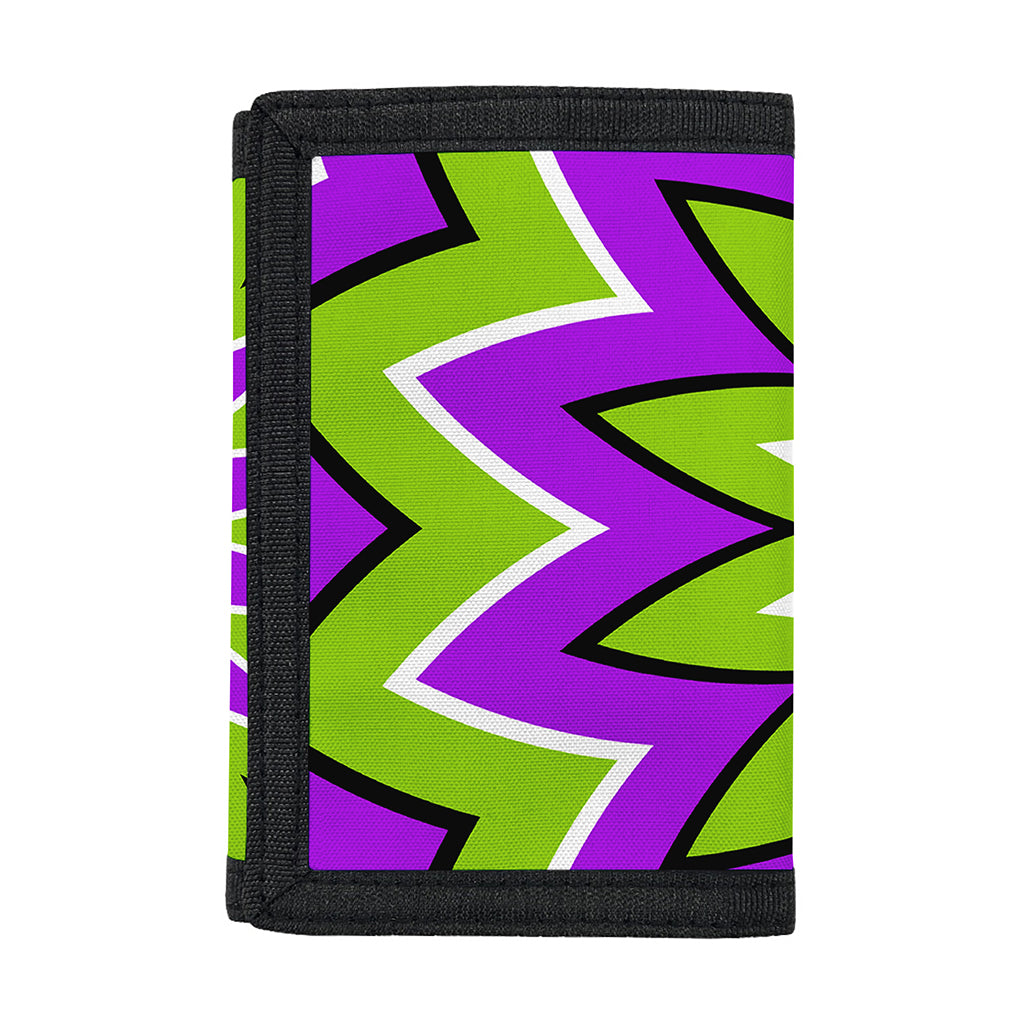 Green Flower Moving Optical Illusion Trifold Wallet
