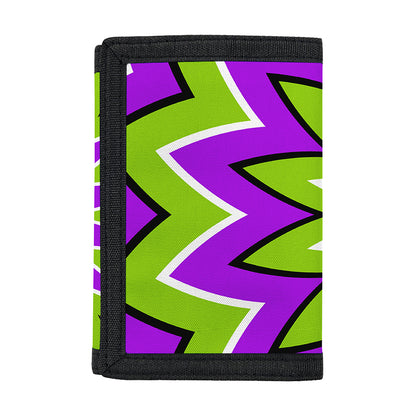 Green Flower Moving Optical Illusion Trifold Wallet