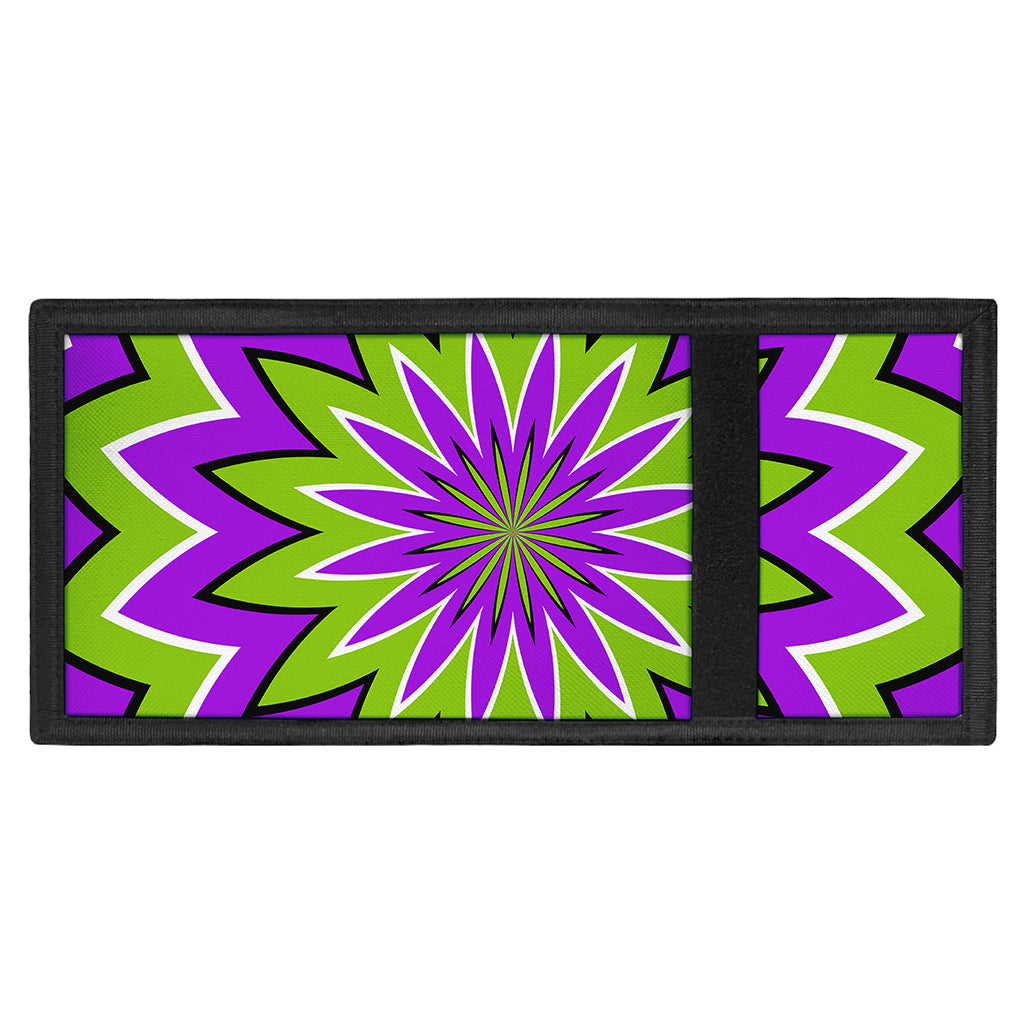 Green Flower Moving Optical Illusion Trifold Wallet
