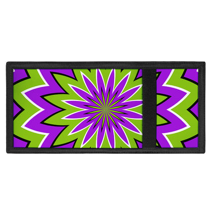 Green Flower Moving Optical Illusion Trifold Wallet