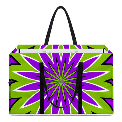Green Flower Moving Optical Illusion Utility Tote Bag