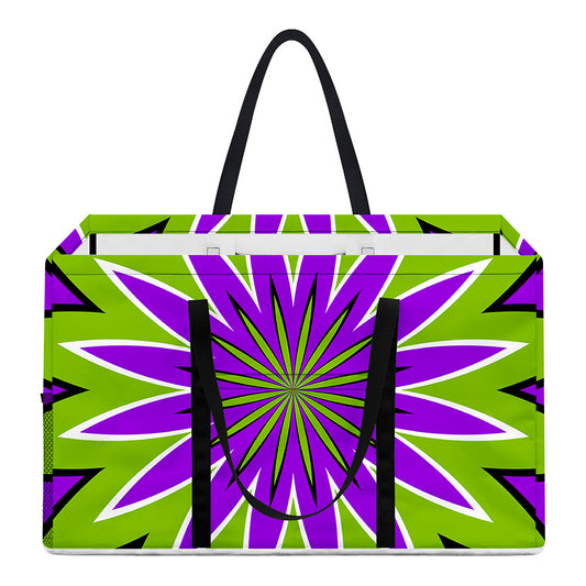 Green Flower Moving Optical Illusion Utility Tote Bag