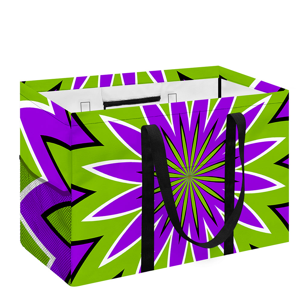 Green Flower Moving Optical Illusion Utility Tote Bag