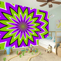 Green Flower Moving Optical Illusion Wall Sticker
