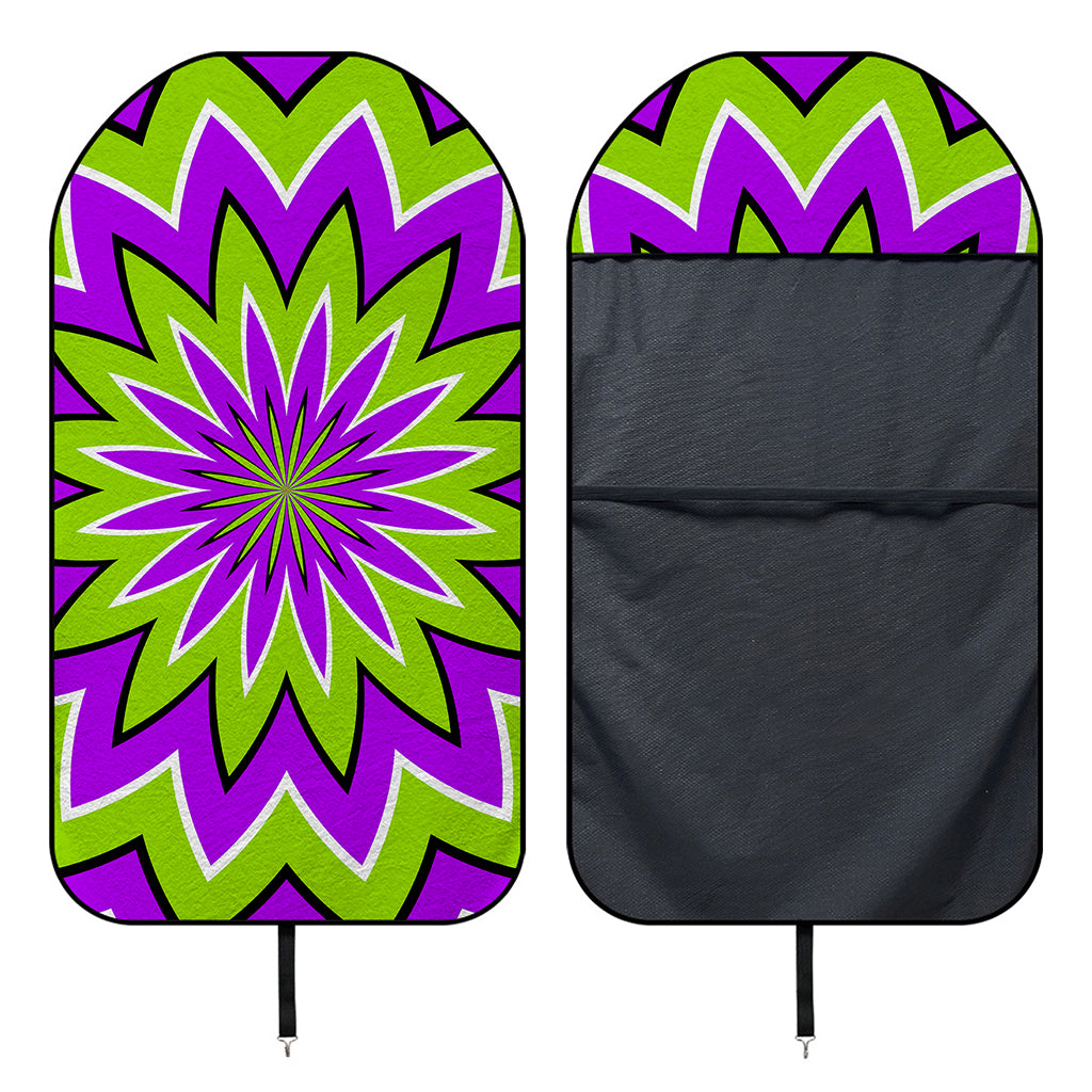 Green Flower Moving Optical Illusion Waterproof Car Seat Cover