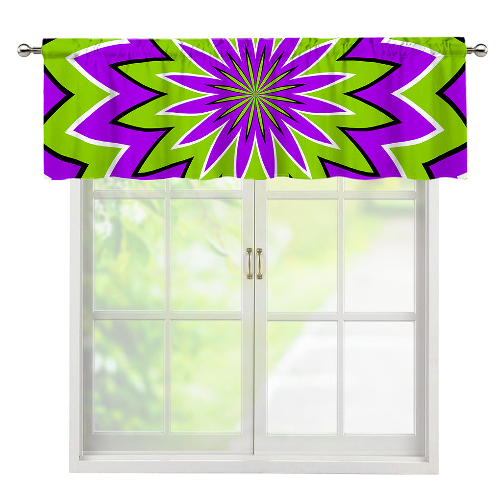 Green Flower Moving Optical Illusion Window Valance