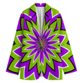 Green Flower Moving Optical Illusion Women's Cotton Blazer