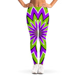 Green Flower Moving Optical Illusion Women's Leggings