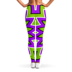 Green Flower Moving Optical Illusion Women's Leggings