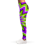 Green Flower Moving Optical Illusion Women's Leggings