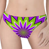 Green Flower Moving Optical Illusion Women's Thong