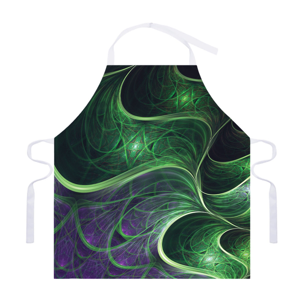 Green Fractal Print Adjustable Apron