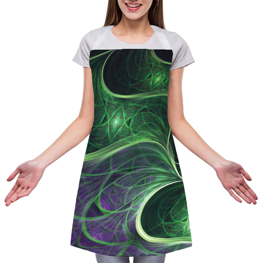 Green Fractal Print Adjustable Apron
