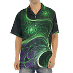 Green Fractal Print Aloha Shirt