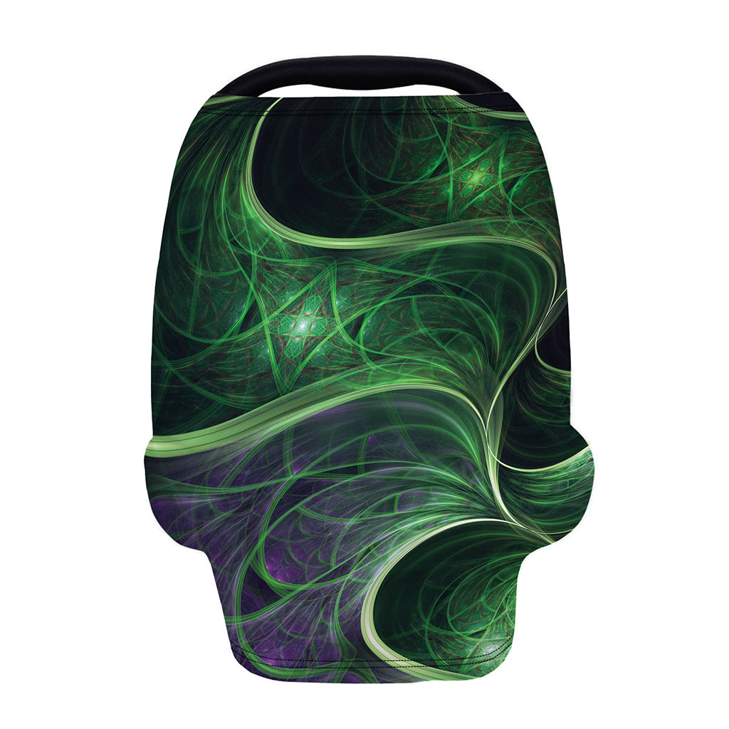 Green Fractal Print Baby Seat Cover