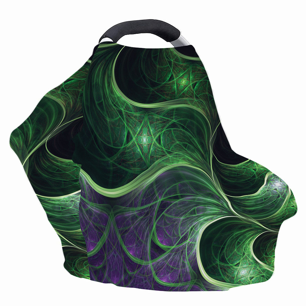 Green Fractal Print Baby Seat Cover