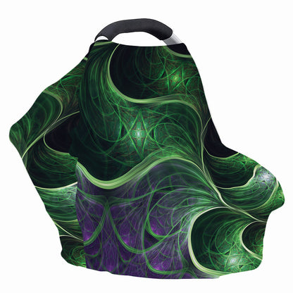 Green Fractal Print Baby Seat Cover