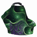 Green Fractal Print Baby Seat Cover