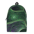 Green Fractal Print School Backpack