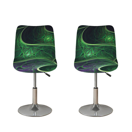 Green Fractal Print Bar Stool Covers
