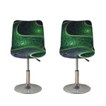 Green Fractal Print Bar Stool Covers