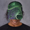 Green Fractal Print Baseball Cap