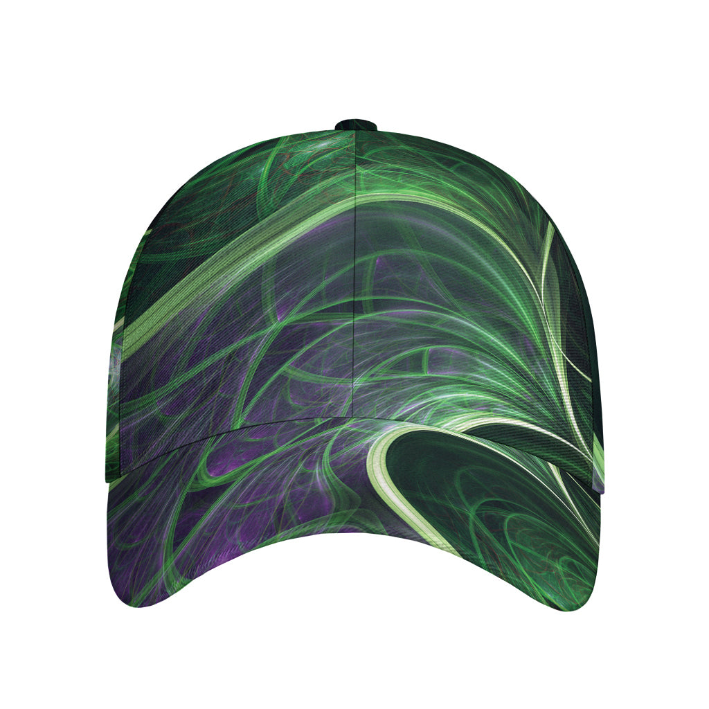 Green Fractal Print Baseball Cap