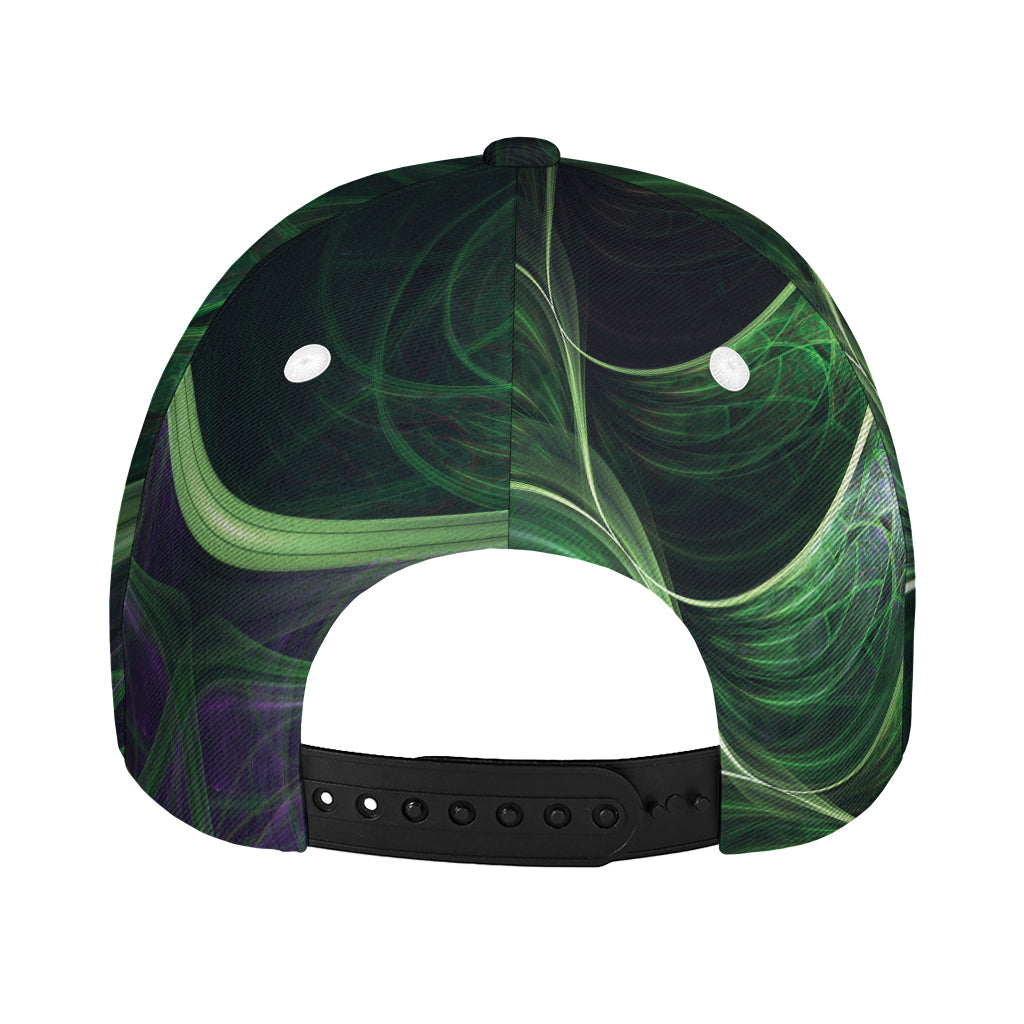 Green Fractal Print Baseball Cap