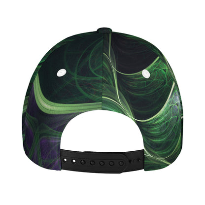 Green Fractal Print Baseball Cap