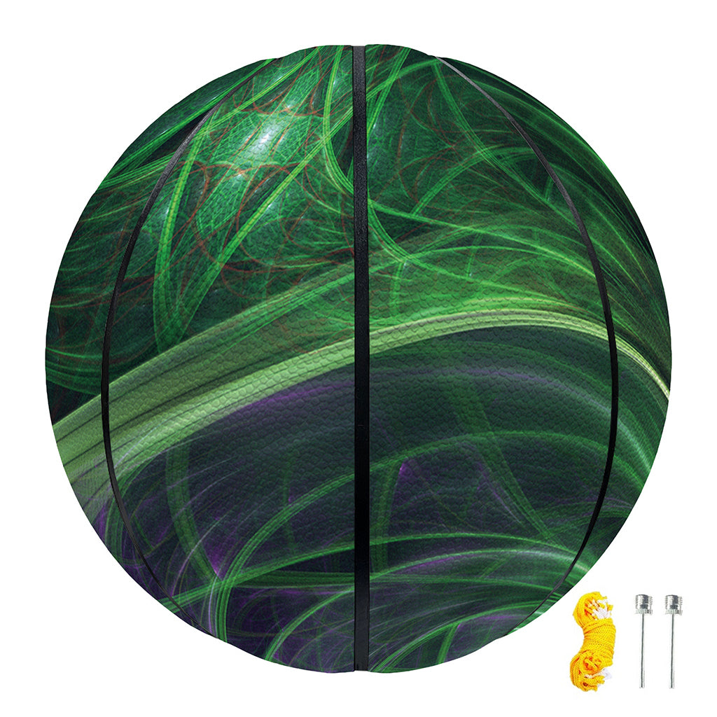 Green Fractal Print Basketball