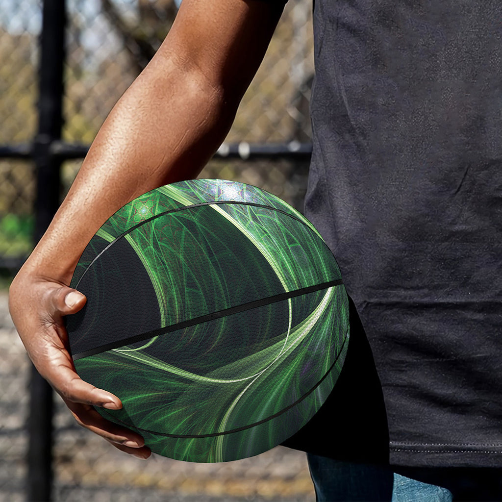 Green Fractal Print Basketball