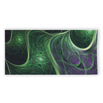 Green Fractal Print Beach Towel