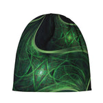 Green Fractal Print Beanie