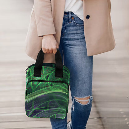 Green Fractal Print Bible Tote Bag