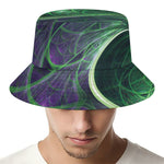 Green Fractal Print Bucket Hat