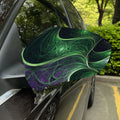 Green Fractal Print Car Side Mirror Covers