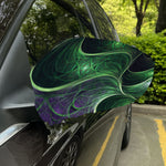 Green Fractal Print Car Side Mirror Covers