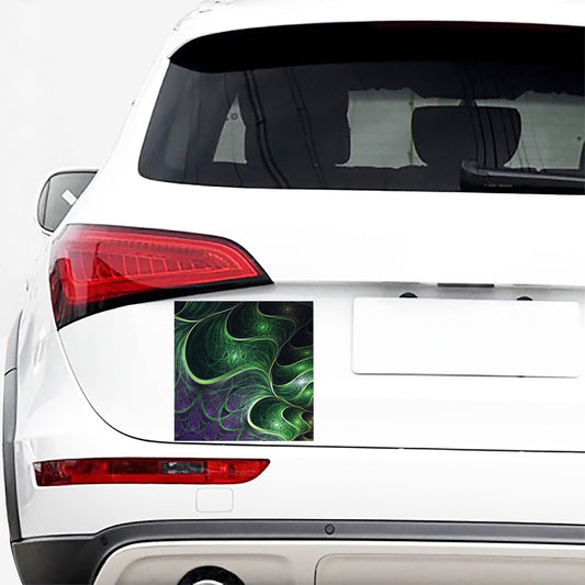 Green Fractal Print Car Sticker