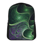 Green Fractal Print Casual Backpack